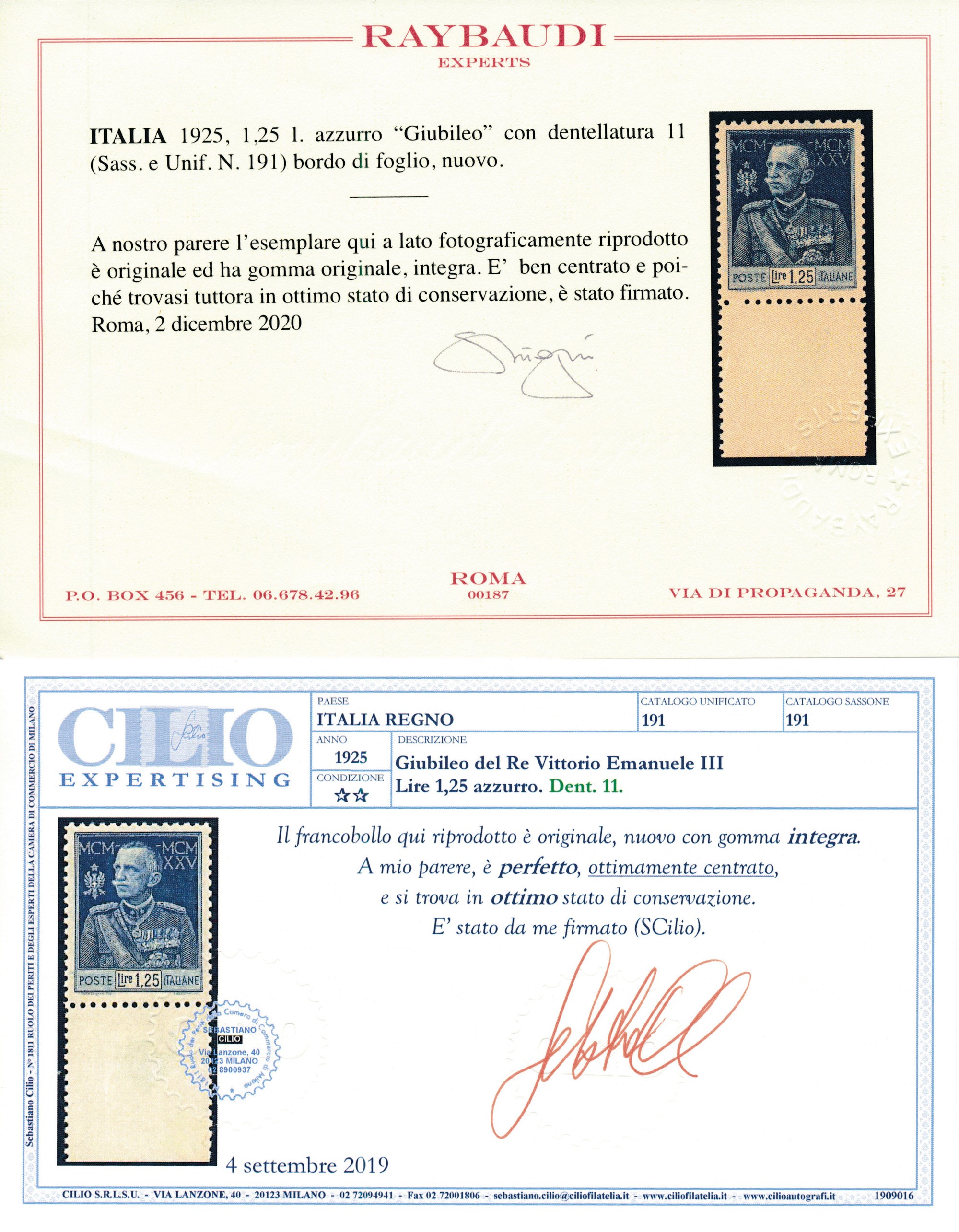 1925-26 – Regno D’italia – Giubileo del Re, le Due Serie Complete Dent. 13½ e 11, Gomma Integra (...