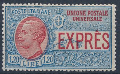1922 – Regno D’italia – Espressi – Effige di Vittorio Emanuele III – 1,20 Lire Azzurro e Rosso, N...
