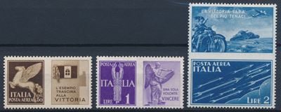1942 – Regno D’italia – Propaganda di Guerra – Francobolli di Posta Aerea con Appendice di Propag...