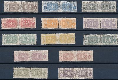 1914-22 – Regno D’italia – Pacchi Postali – Stemma e Cifra su Due Sezioni Dentellate al Centro e ...