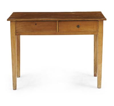 Tavolo in Legno a Due Cassetti. XIX-XX Secolo