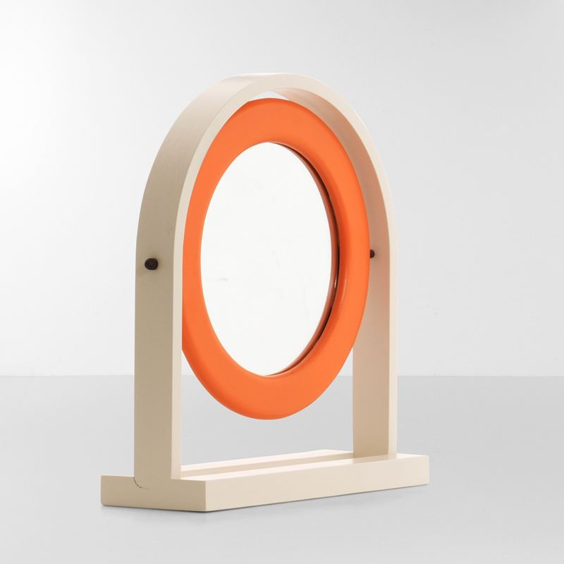 Ettore Sottsass : Specchio da tavolo Sandretta mod. SP63  - Auction Design Lab - Cambi Casa d'Aste
