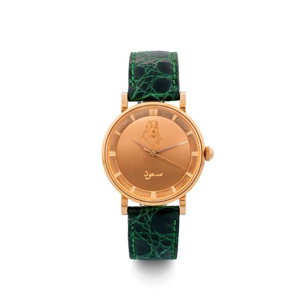 "King Faisal" ref 10234 in oro rosa 18k, movimento bumper automatico, quadrante in oro personalizzato,  [..]
