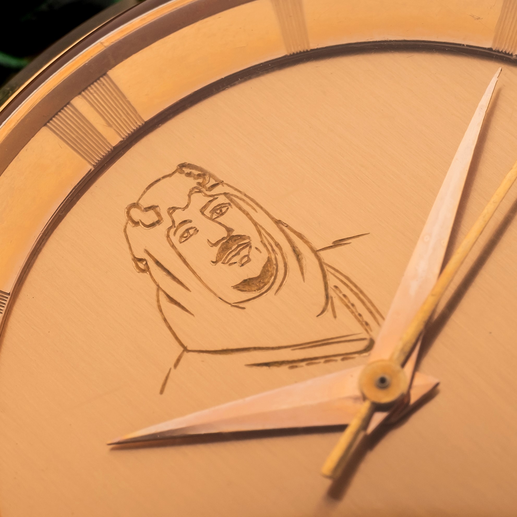 Universal Genève - "king Faisal" Ref 10234 in Oro Rosa 18k, Movimento Bumper Automatico, Quadrant...