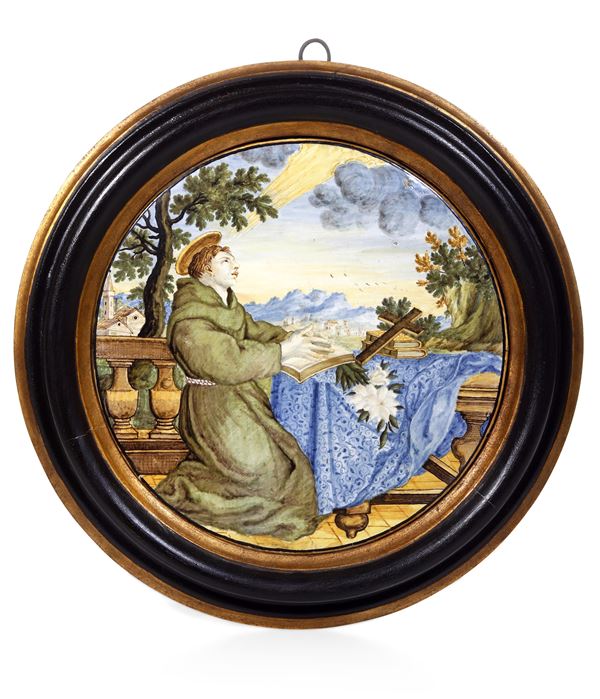 Tondo con sant’Antonio  Castelli d’Abruzzo, Berardino Gentili il Giovane, ultimo quarto del XVIII secolo 