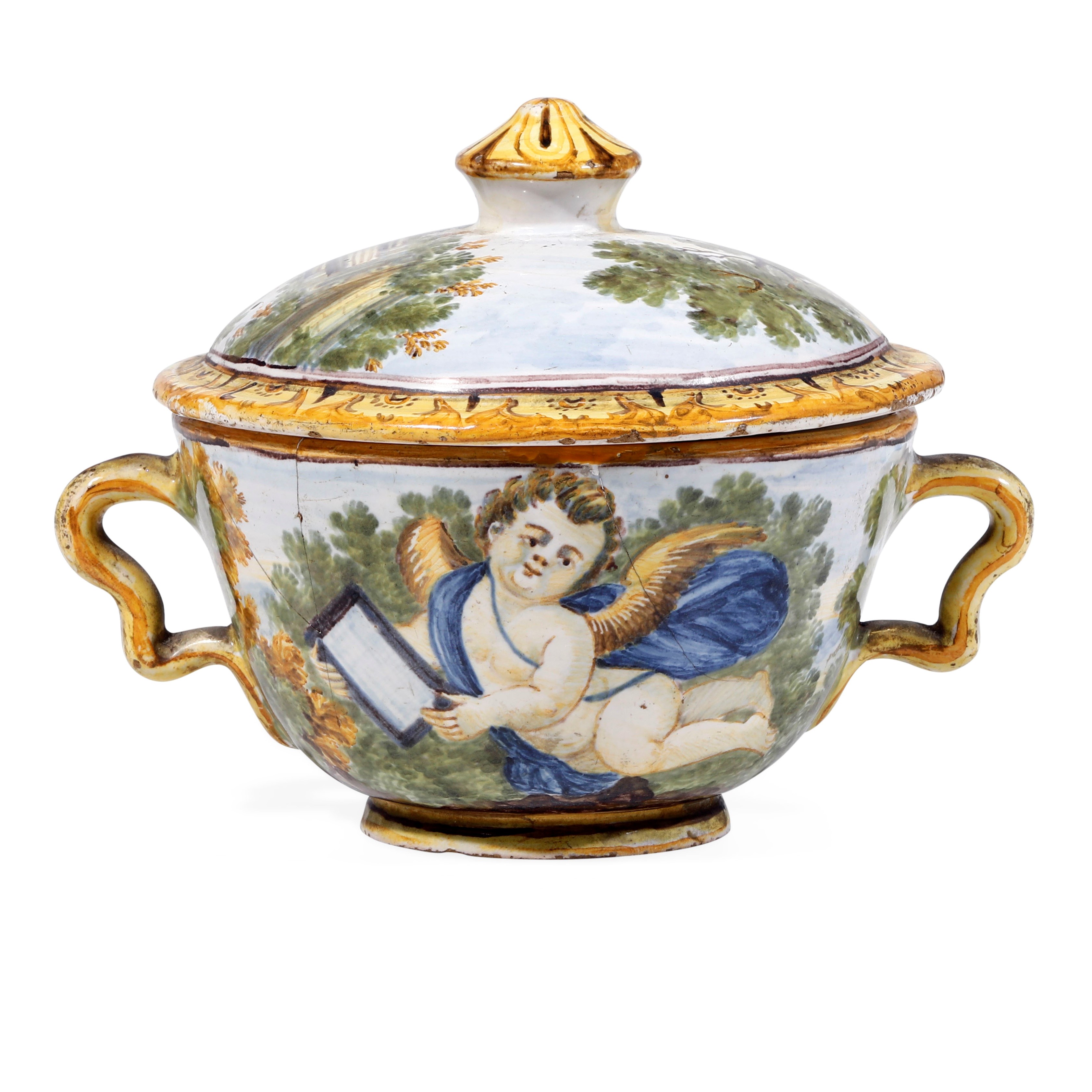 Tazza da Brodo con Coperchiocastelli, Probabilmente Nicola Cappelletti (1691-1767), XVIII Secolo
