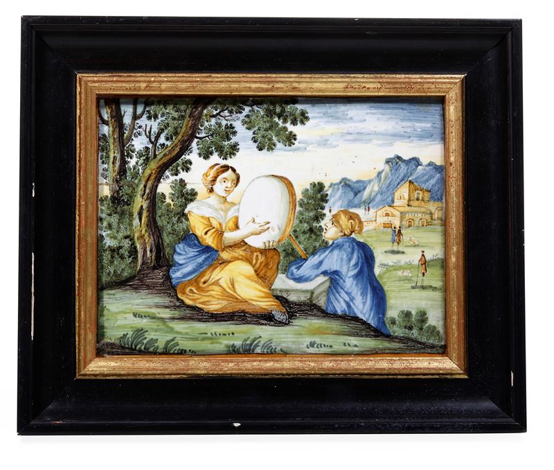Targa Castelli, Bottega Gentili, secondo - terzo quarto del XVIII secolo   - Auction Majolica and Porcelain - Cambi Casa d'Aste
