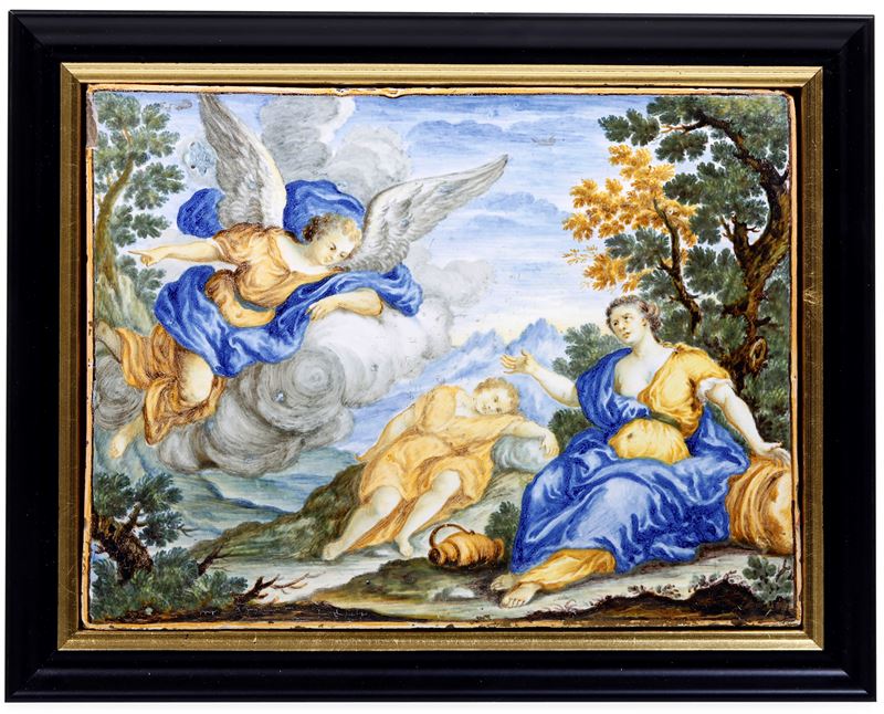 Targa con scena della Genesi Castelli, Liborio Grue, 1740-1750   - Auction Majolica and Porcelain - Cambi Casa d'Aste