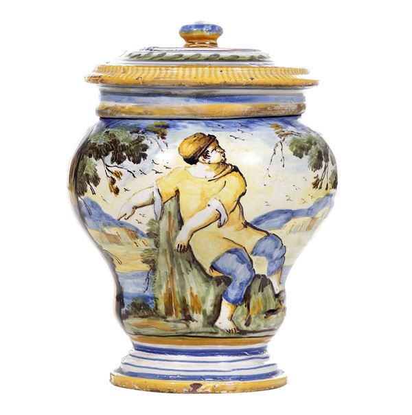 Un vaso e un coperchio Napoli, Lorenzo Salandra, circa metà del XVIII secolo 