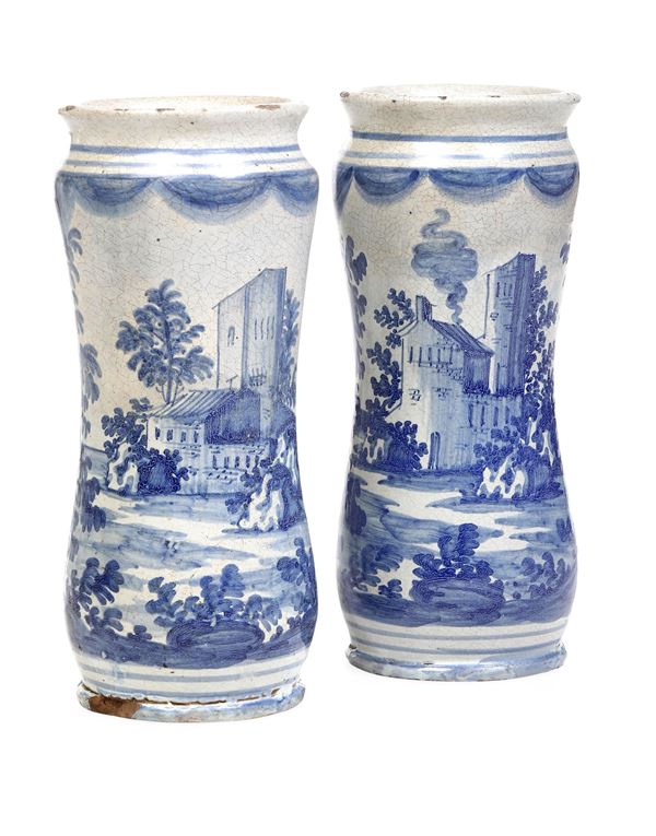 Coppia di albarelli Napoli, datati 1726