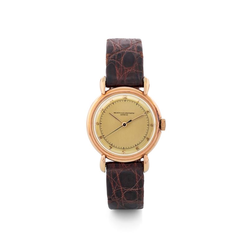 Vacheron &amp; Constantin : Patrimony ‘Anse a Goccia’ in 18k pink gold, screw-down back and central seconds, circa 1940  - Auction Watches - Cambi Casa d'Aste