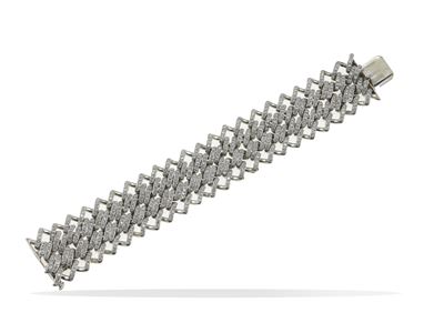 Bracciale in montatura in platino con diamanti taglio huit-huit