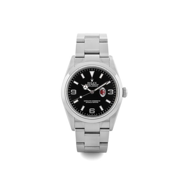 Rolex - Rare Explorer I ref 114270, limited edition 150 pieces A.C. Milan, box and guarantee, circa 2007