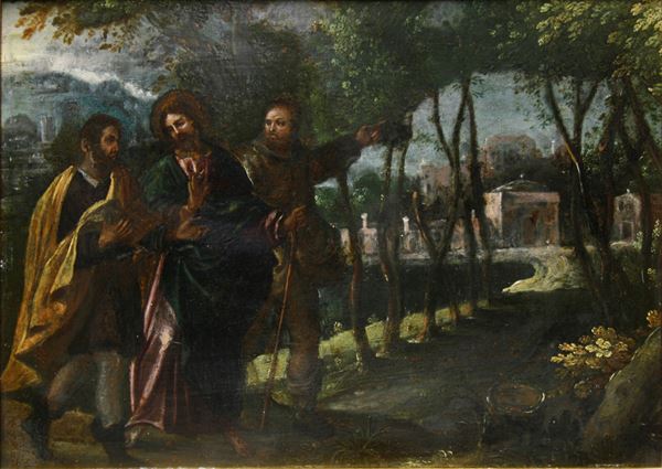 Scuola del XVIII secolo Sulla strada per Emmaus