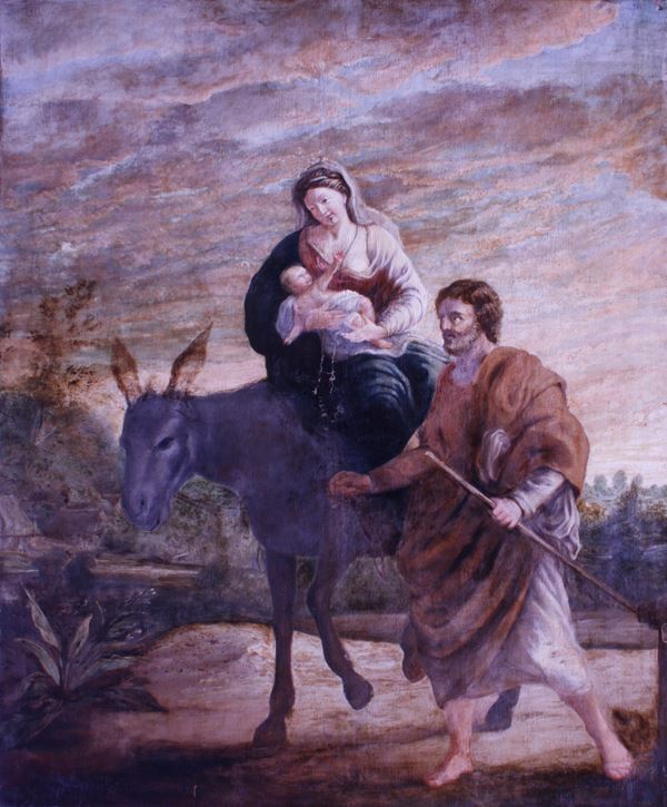 Scuola del XVIII secolo Fuga in Egitto