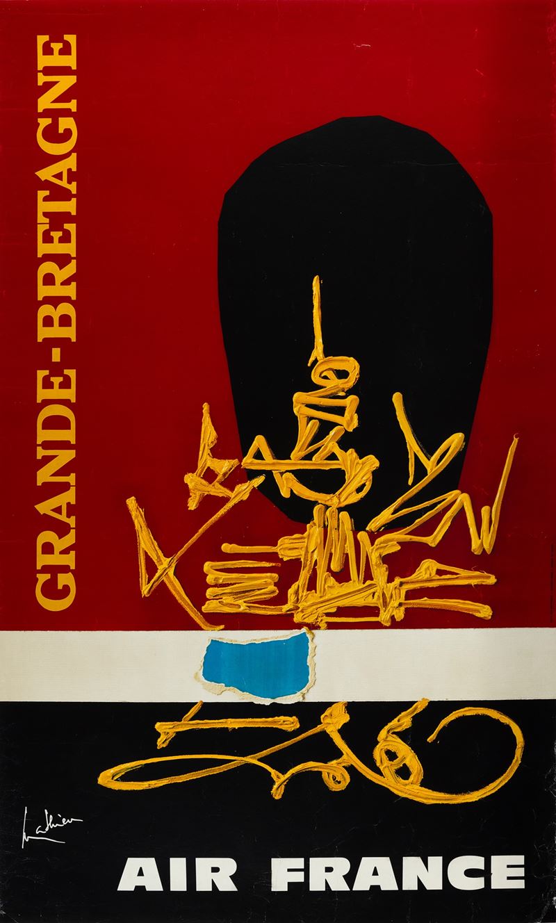 Georges Mathieu : Air France Grande Bretagne  - Asta POP Culture e Manifesti d'Epoca - Cambi Casa d'Aste