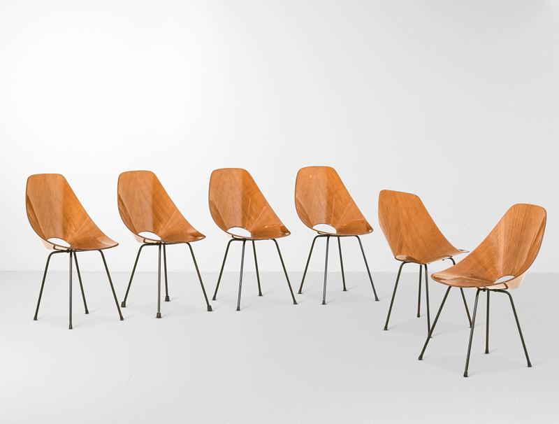 Vittorio Nobili : Sei sedie mod. Medea  - Auction Design - Cambi Casa d'Aste