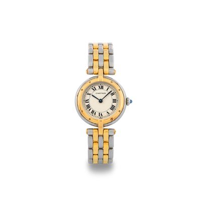 Panthere Ronde Lady Acciaio e Oro Movimento al Quarzo, con Scatola e Garanzia Originali, Circa 19...
