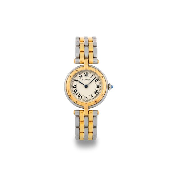 Cartier - Panthere Ronde Lady steel and gold quartz movement, with original box and guarantee, circa 1990