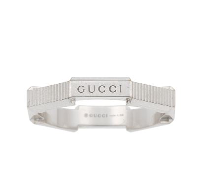 Gucci, Anello 'Link to Love', oro bianco 750/1000, EU 58