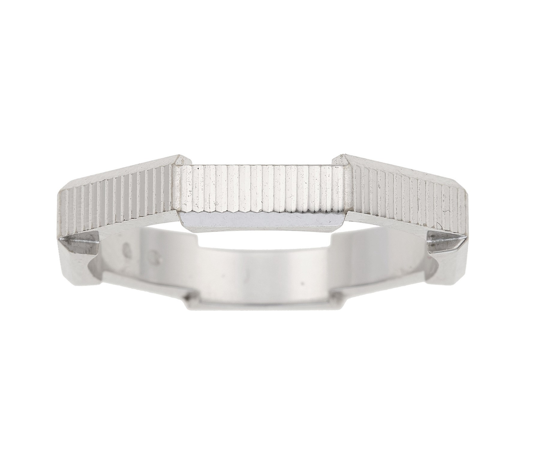 Gucci, Anello 'Link to Love', oro bianco 750/1000, EU 58