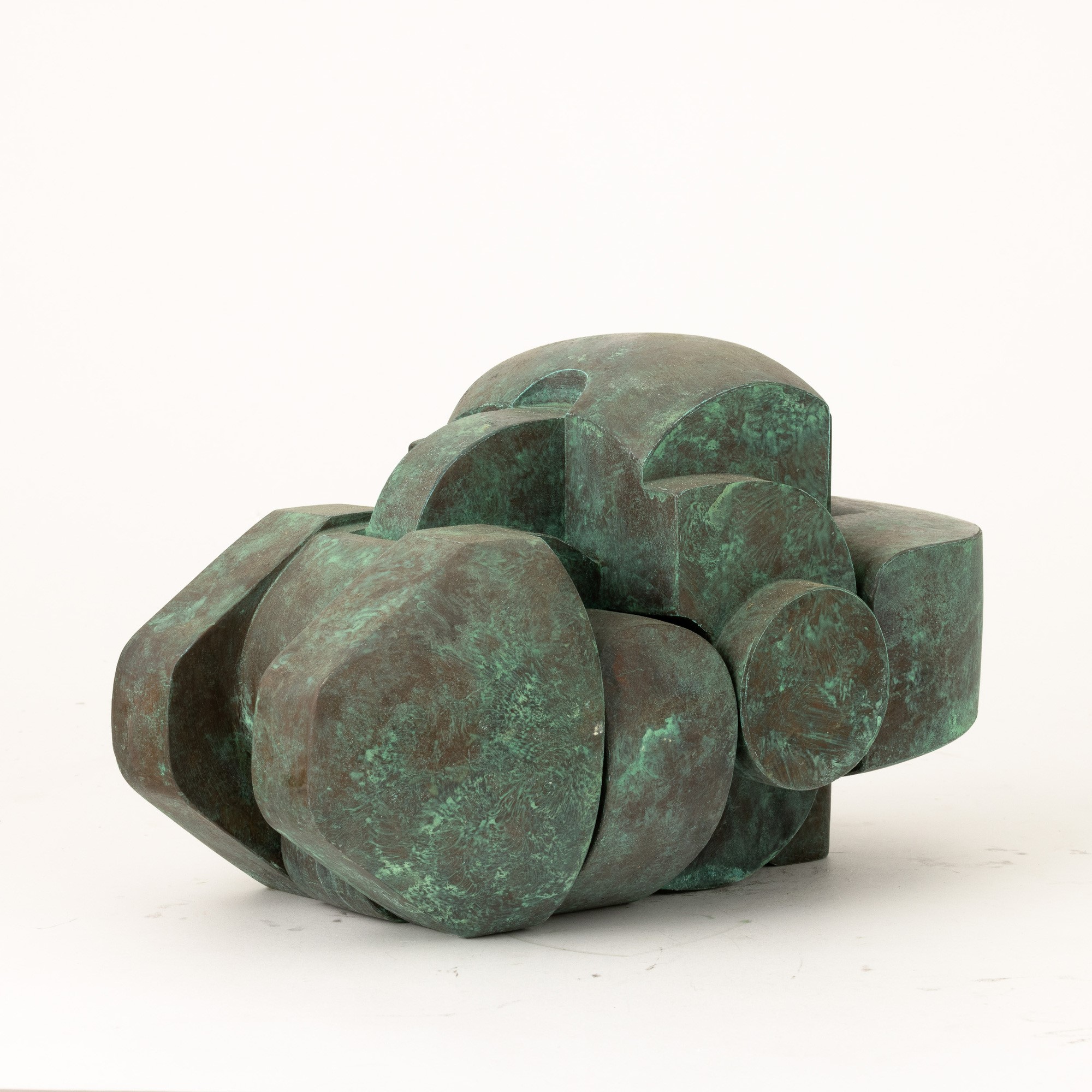 Andrea Cascella - Un legame - scultura in bronzo con patina verde, 1982