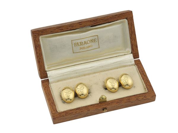Faraone. Bottoni da polso con iniziali