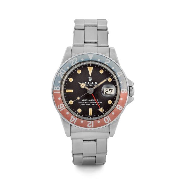 Rolex - GMT Master ref 1675 ‘Long E’ brown dial with original box and guarantee, circa 1969