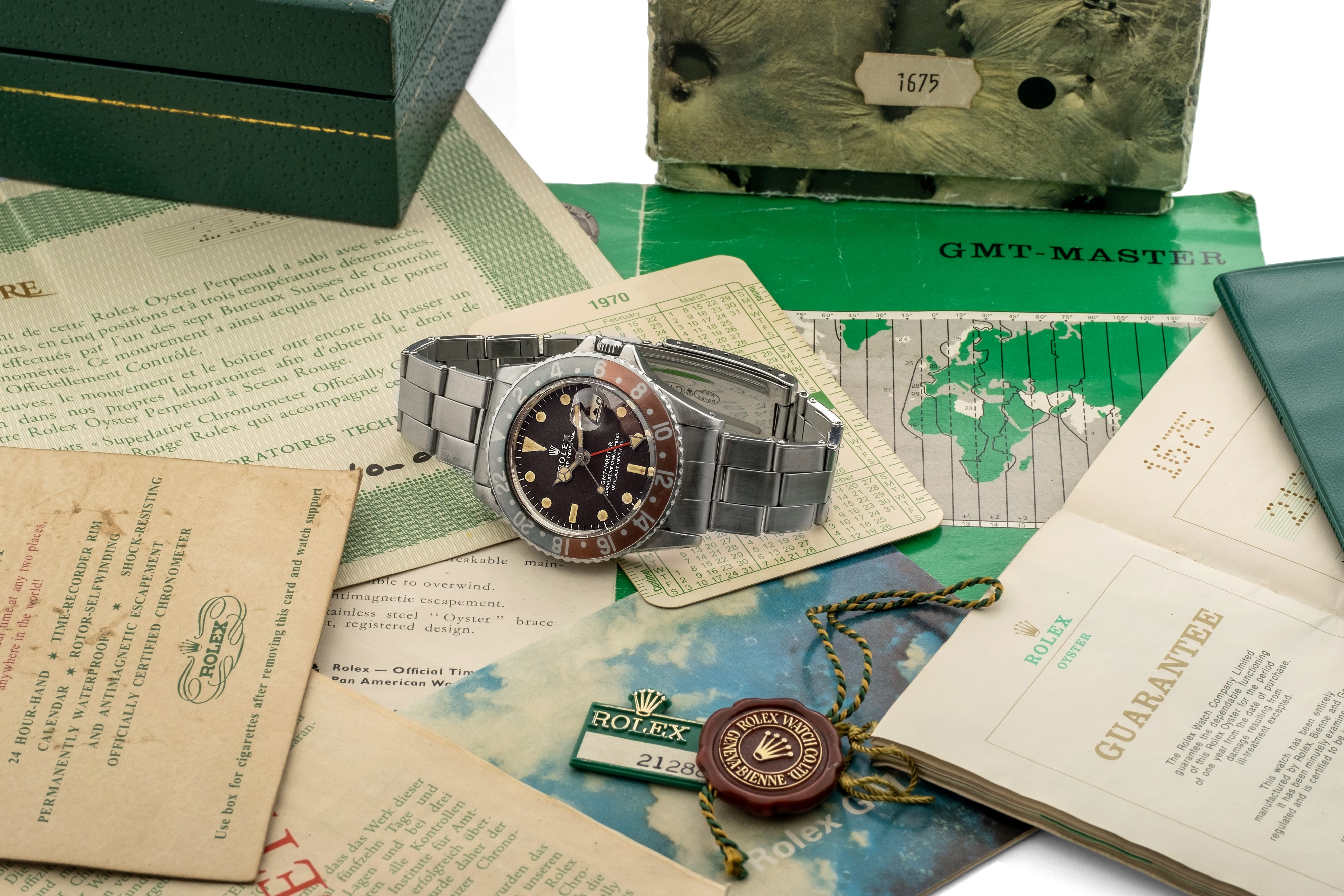 Rolex - Gmt Master Ref 1675 "long E" Quadrante Virato al Marrone con Scatola e Garanzia Originali...