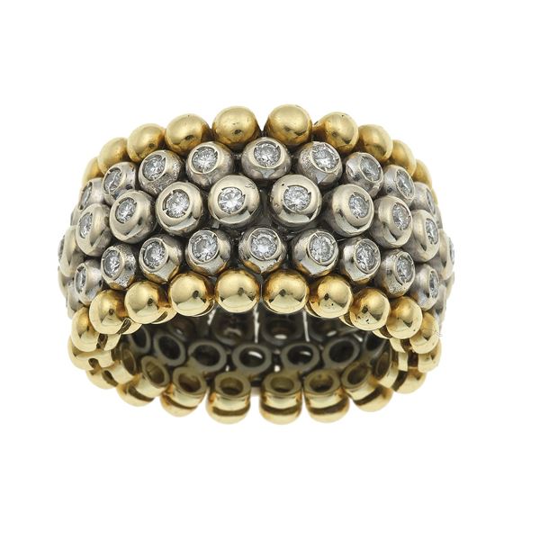 Gold and diamond ring