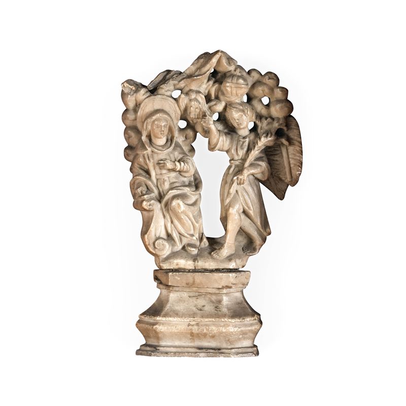 Arte barocca del XVII-XVIII secolo Gruppo con Annunciazione  - Auction Sculpture and Works of Art - Cambi Casa d'Aste