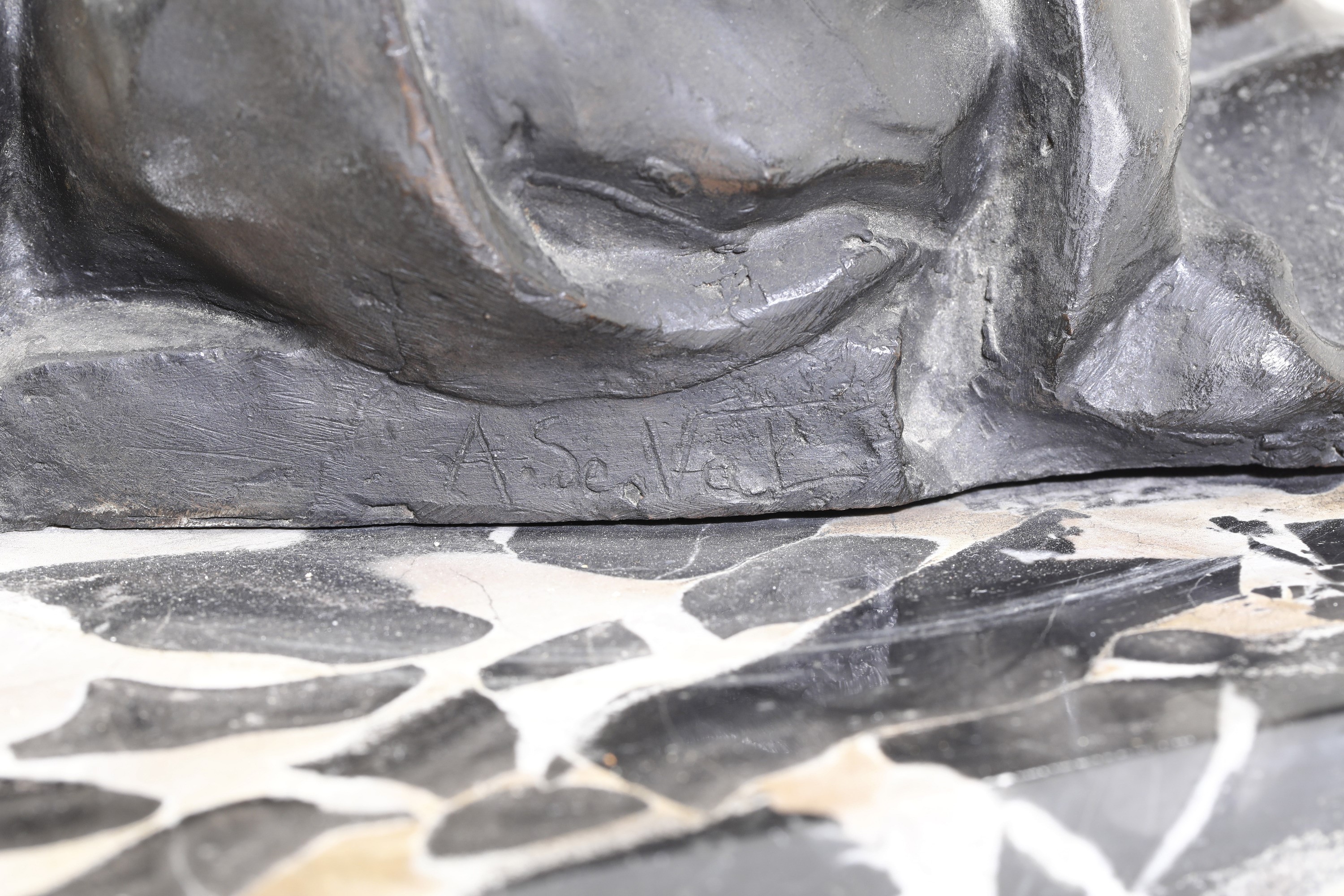 Antonio De Val - Madre con bambino, scultura in bronzo fuso e patinato