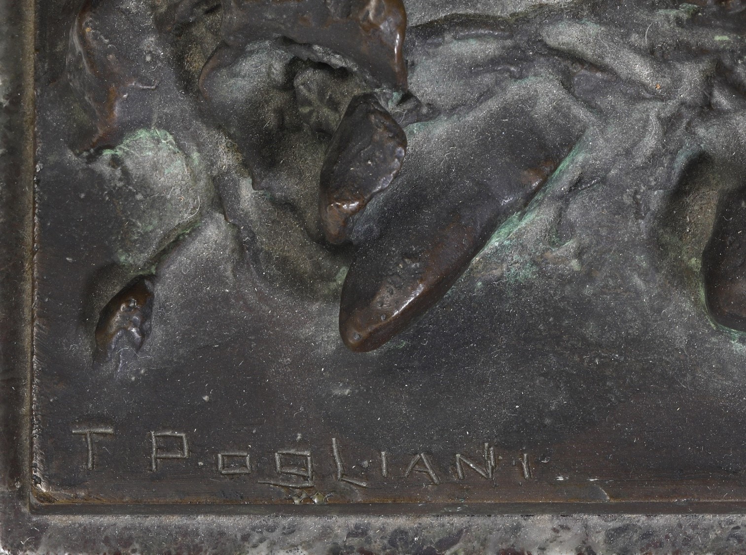 Tarcisio Pogliani - La bimba - Bronzo fuso e patinato con base in marmo