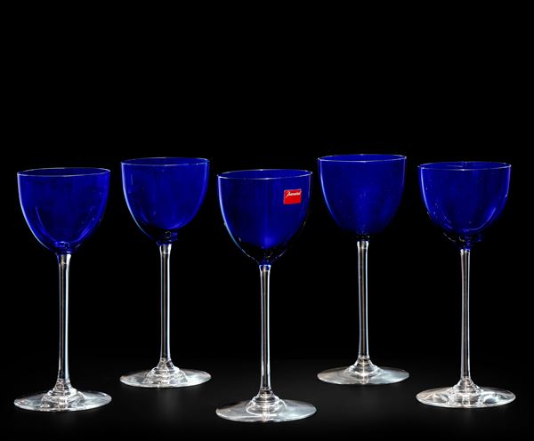 Undici calici “Perfection”. Francia, Manifattura Baccarat, verso la fine del XX secolo.