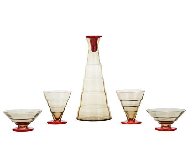 Servizio di calici Murano, Manifattura Nason & Moretti, anni ’30 del XX secolo