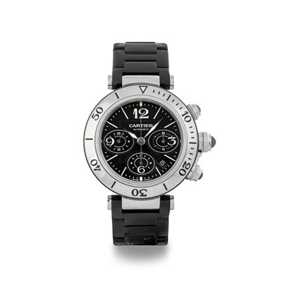Pasha Chrono Seatimer in Acciaio, Movimento Automatico Bracciale in Acciaio Gommato con Scatola, ...