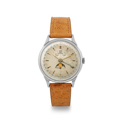 Cosmic "arabic" Ref 2486 in Acciaio con Calendario in Lingua Araba e Fasi Lunari, Circa 1947