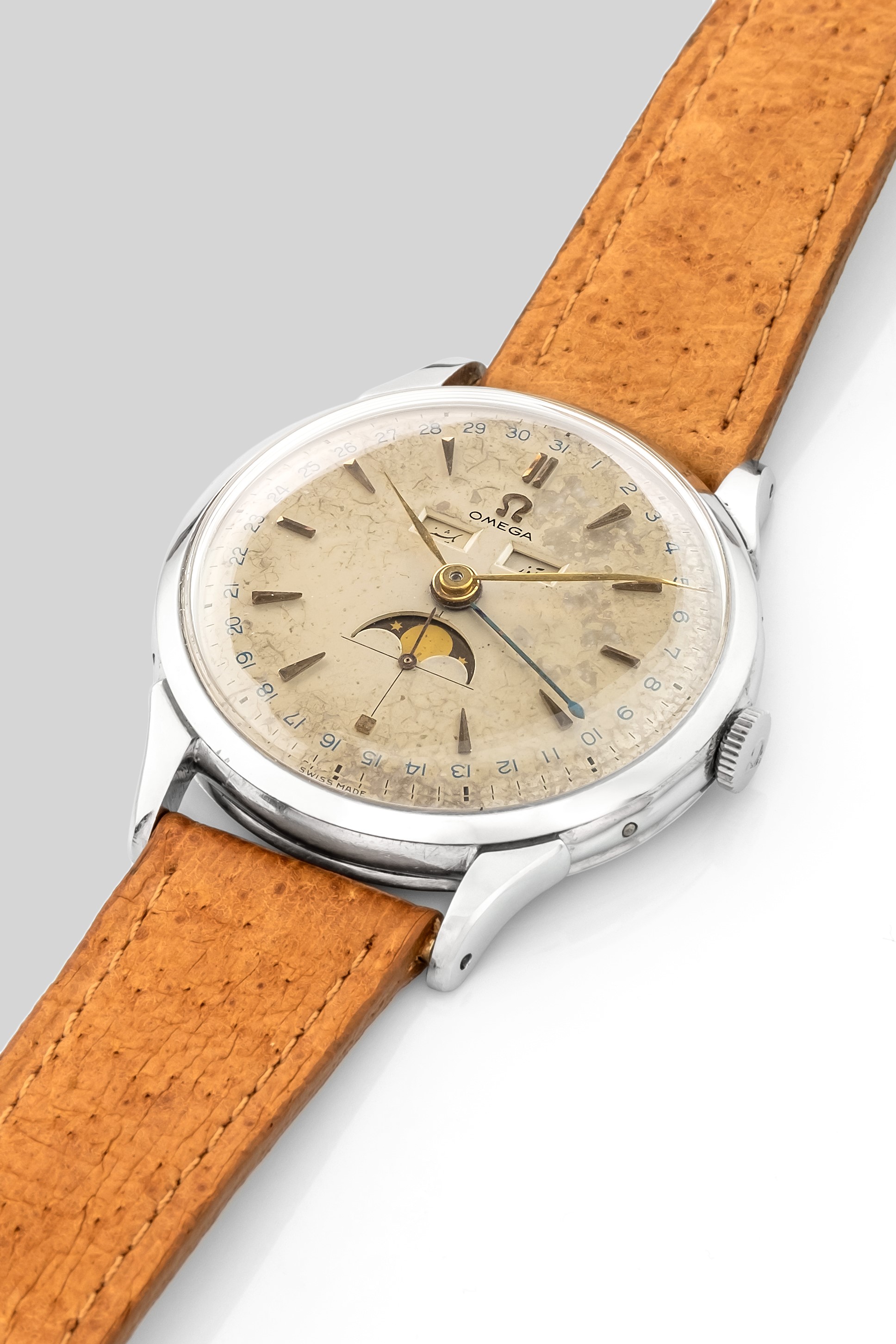 Omega - Cosmic "arabic" Ref 2486 in Acciaio con Calendario in Lingua Araba e Fasi Lunari, Circa 1...
