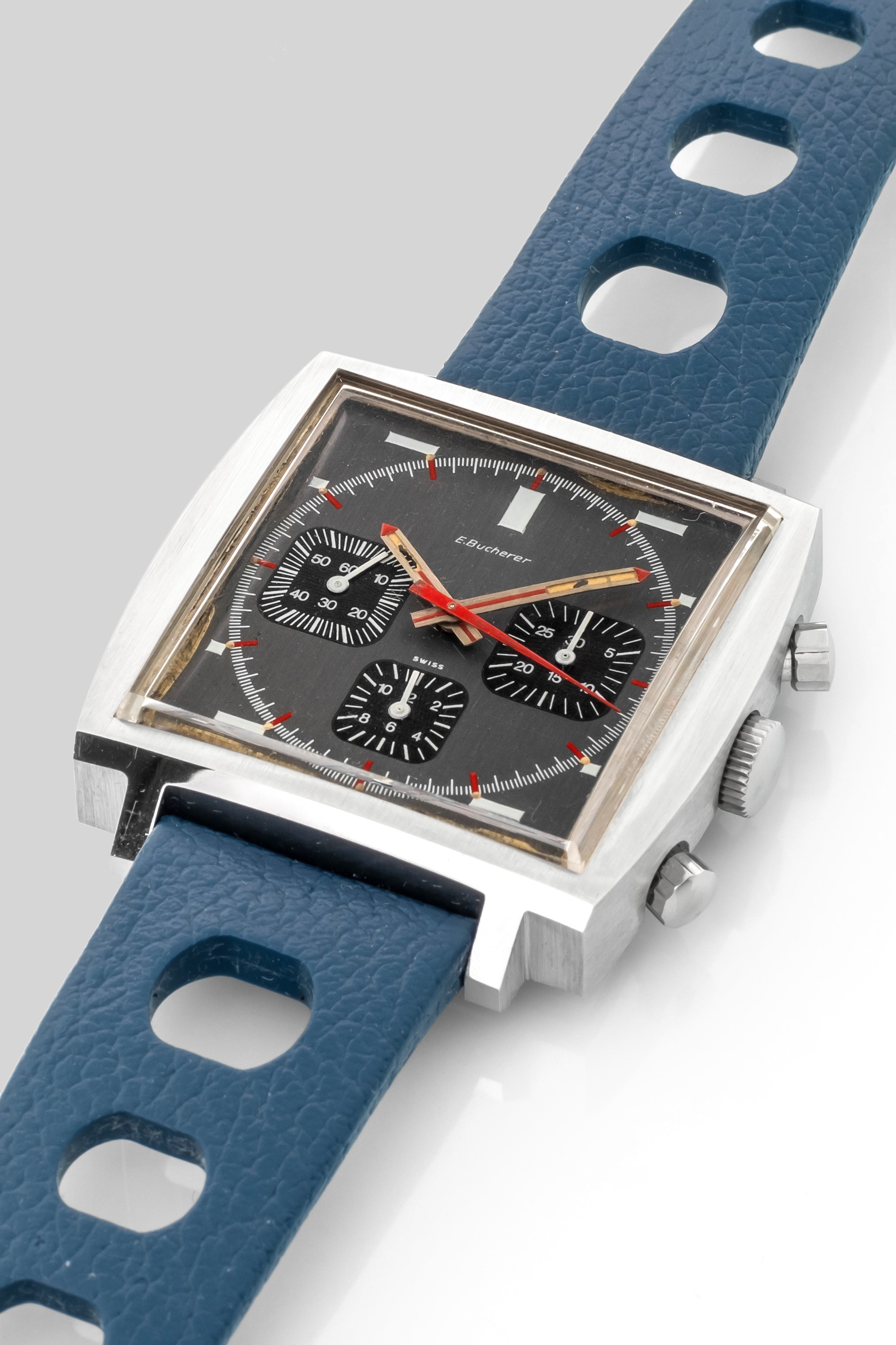 Heuer - Raro Monaco Ref 73633 in Acciaio, Quadrante Grigio Antracite Satinato Personalizzato per ...
