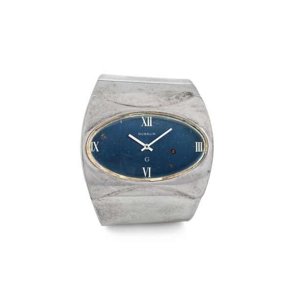 Raro orologio con bracciale semirigido in argento 925, circa 1950