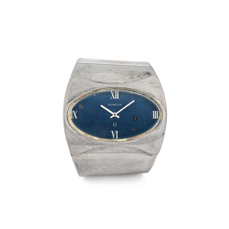 Gübelin : Raro orologio con bracciale semirigido in argento 925, circa 1950  - Asta Orologi da Polso - Cambi Casa d'Aste