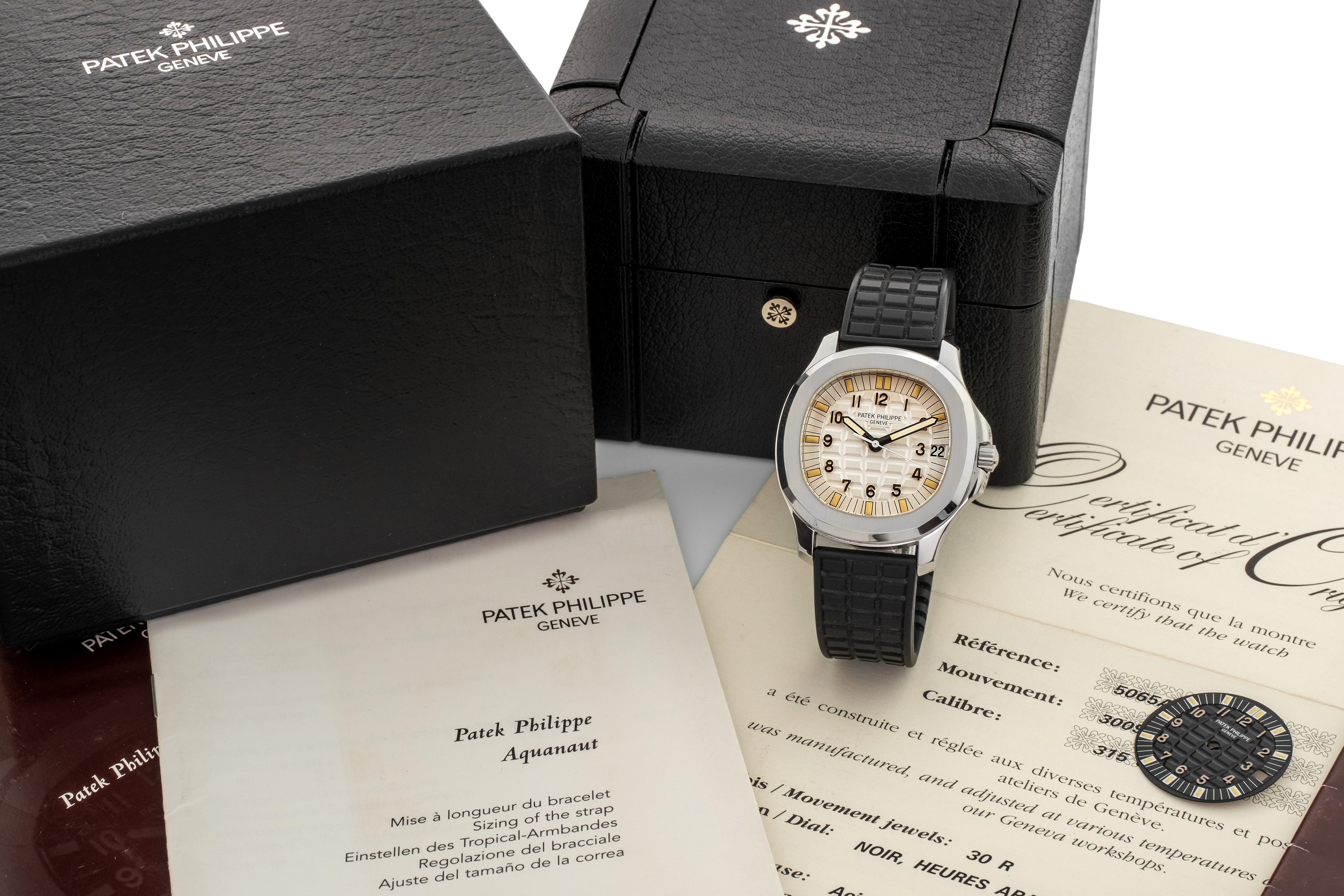 Patek Philippe - Aquanaut "albino" Ref 5065 in Acciaio con Scatola, Garanzia e Quadrante Suppleme...