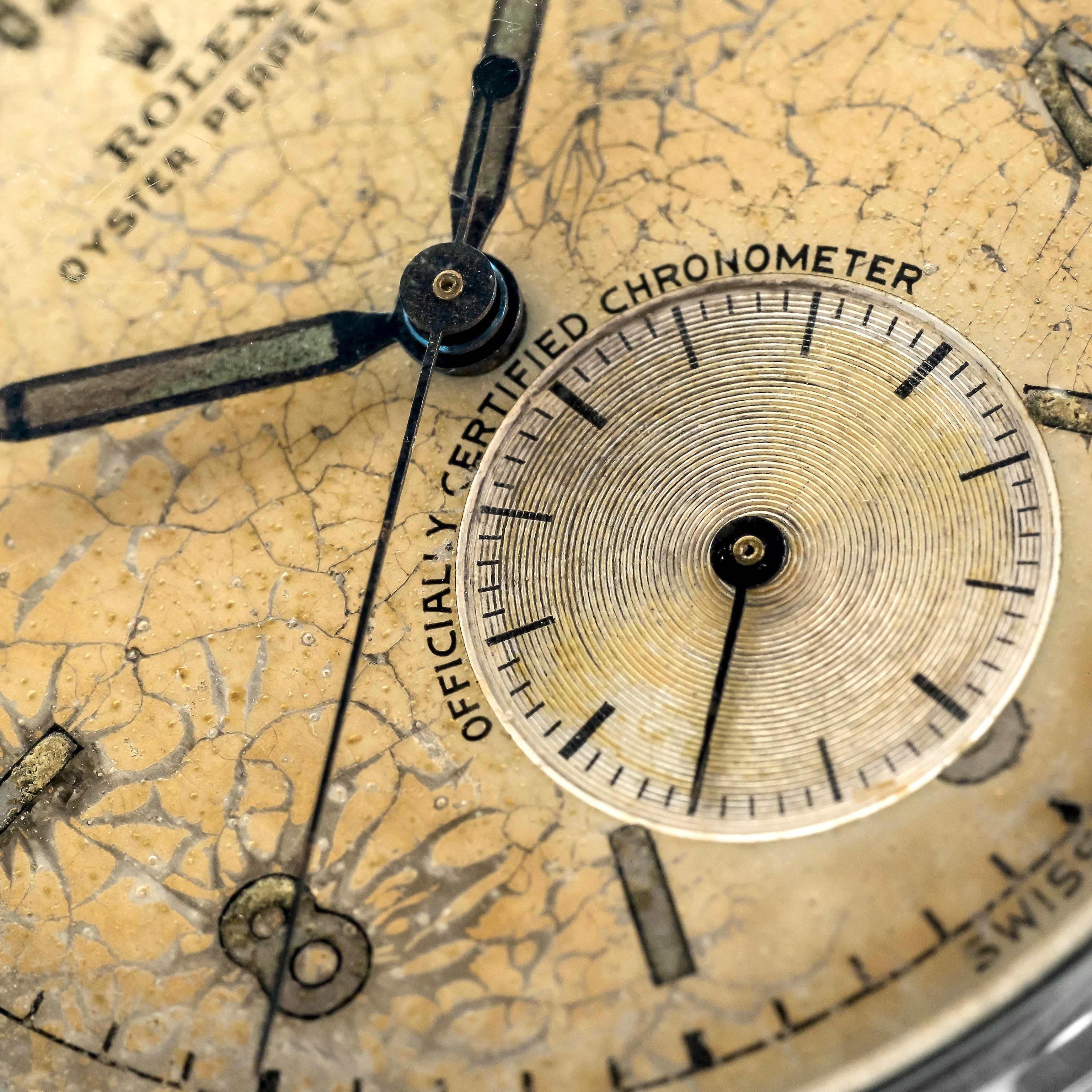 Rolex - Raro Ovettone Ref 5028/6 in Acciaio con Doppi Secondi al Centro e al Sei, Circa 1945