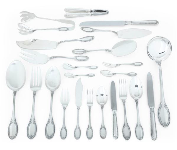 Servizio di posate. Argenteria italiana del XX secolo, argentiere Clementi, Bologna