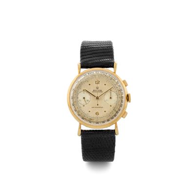 Cronografo Due Contatori "moneta" Ref 4062 in Oro Giallo 18k, Anse a Ragno, Circa 1940