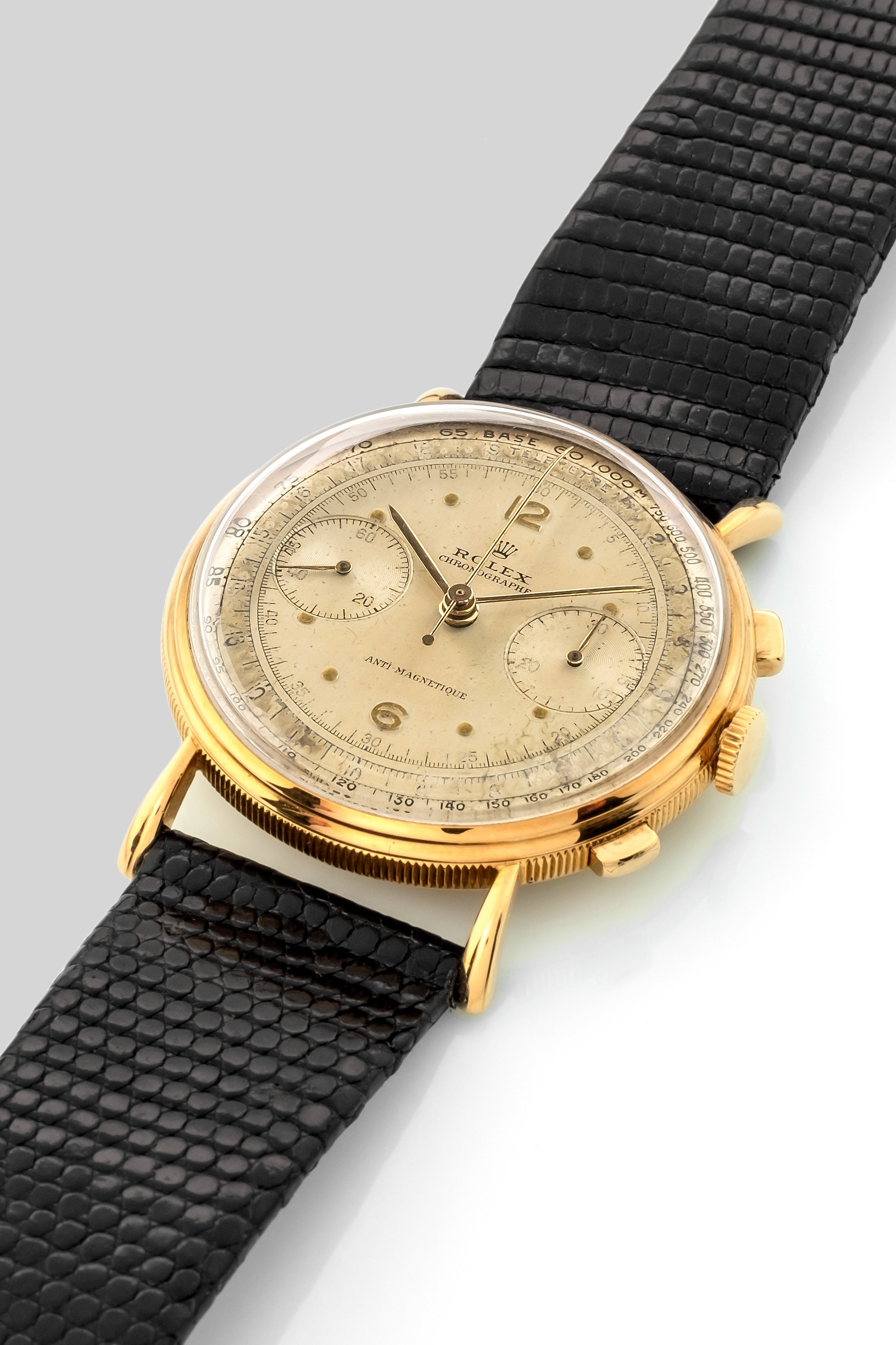 Rolex - Cronografo Due Contatori "moneta" Ref 4062 in Oro Giallo 18k, Anse a Ragno, Circa 1940
