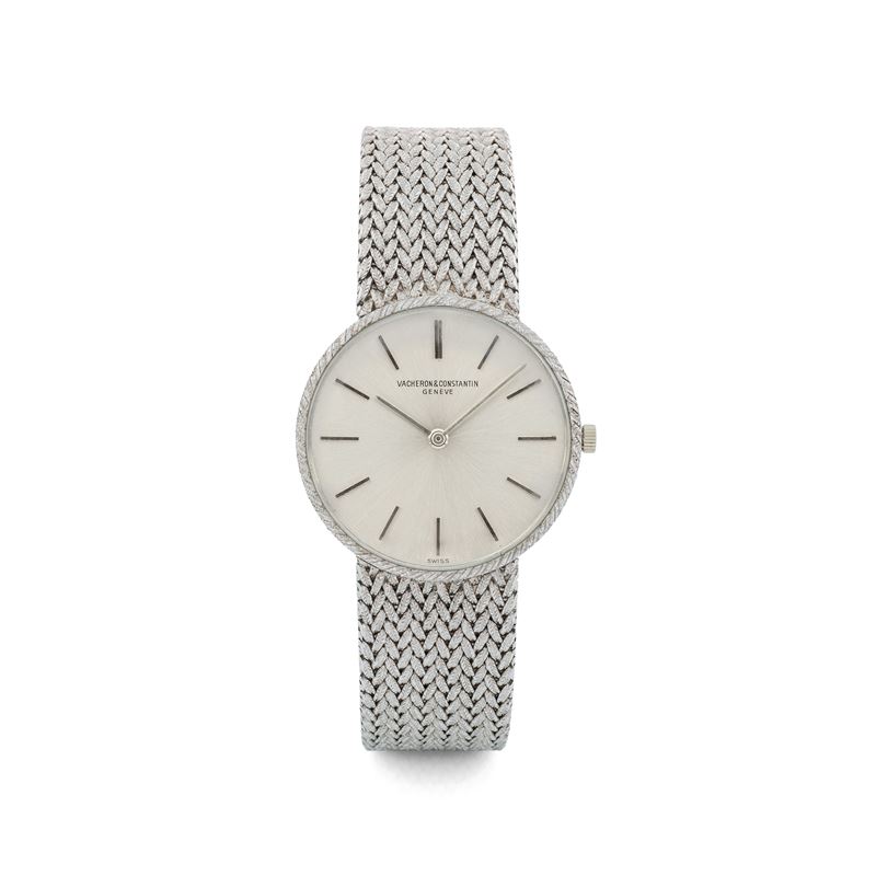Vacheron &amp; Constantin : Extrapiatto ref 6714 in oro bianco 18k bracciale integrato, carica manual, circa 1965  - Asta Orologi da Polso - Cambi Casa d'Aste