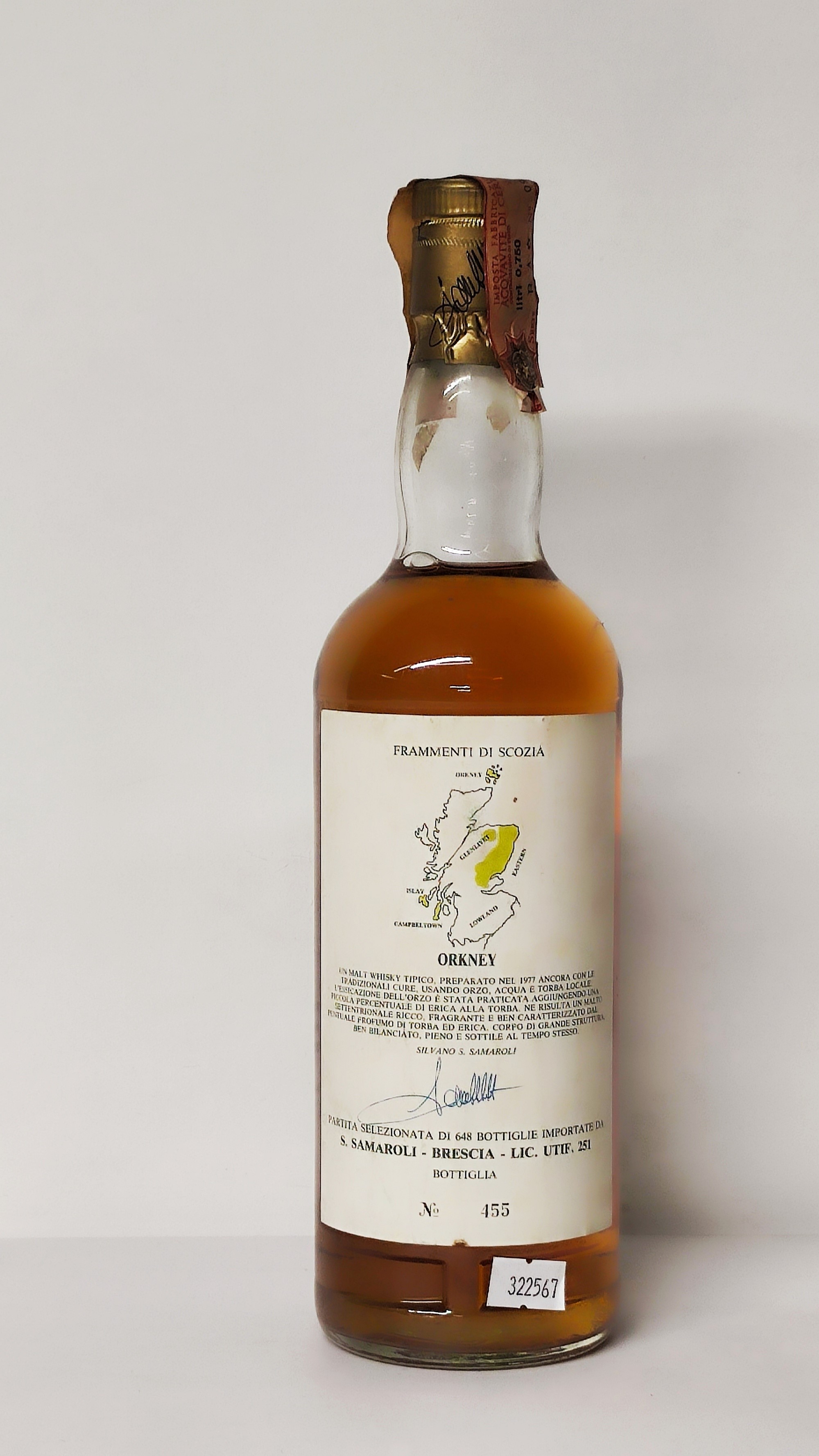 Orkney Samaroli 11 Years Old 1977, Single Malt Scotch Whisky