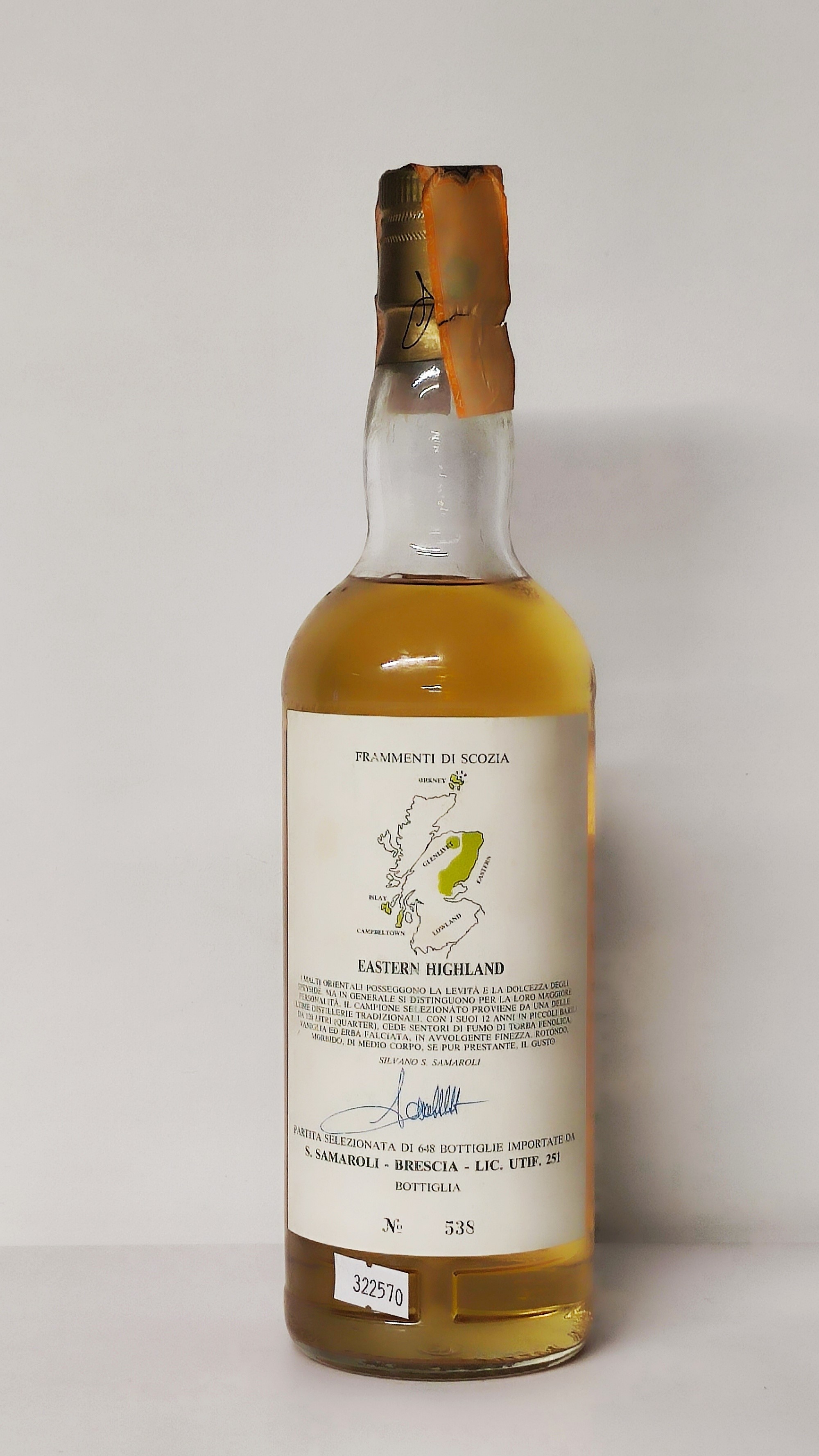 Eastern Samaroli, Highland Single Malt Whisky