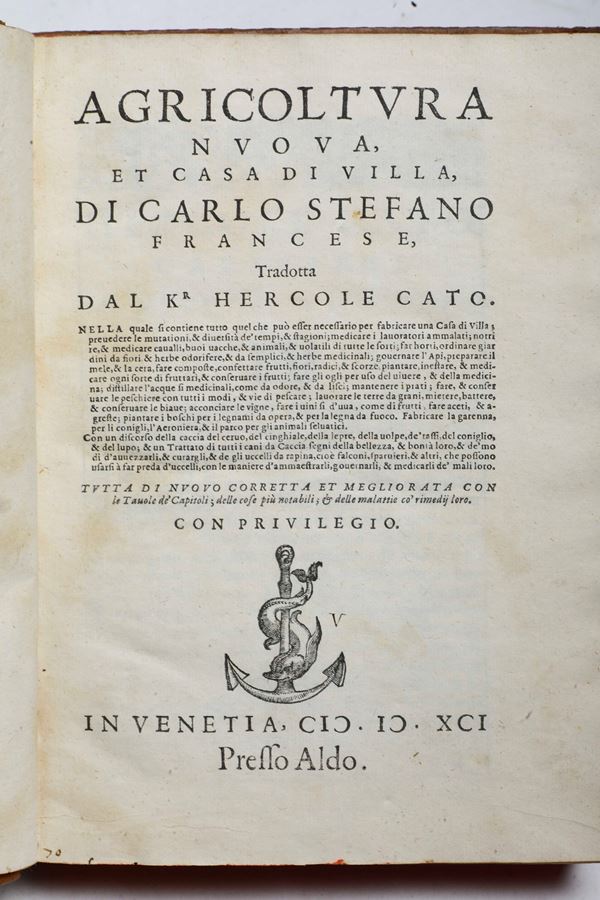 Carlo Stefano, francese Agricoltura nuova, et casa di villa In Venetia, presso Aldo, 1541
